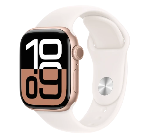 Apple Watch Series 10 42mm Gold Titanium Case w/ Apple OEM Band A3001 GPS Cellular