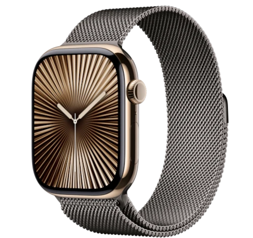 Apple Watch Series 10 42mm Gold Titanium Case w/ Milanese Loop A3001 GPS Cellular