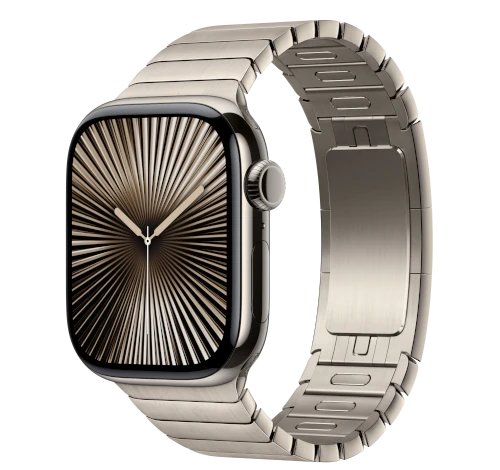 Apple Watch Series 10 42mm Natural Titanium Case w/ Link Bracelet A3001 GPS Cellular