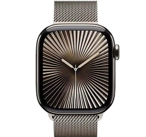 Apple Watch Series 10 42mm Natural Titanium Case w/ Milanese Loop A3001 GPS Cellular