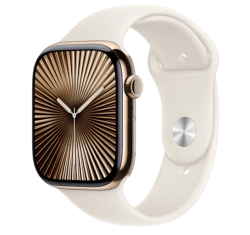 Apple Watch Series 10 46mm Gold Titanium Case wi/ Apple OEM Band A3003 GPS Cellular