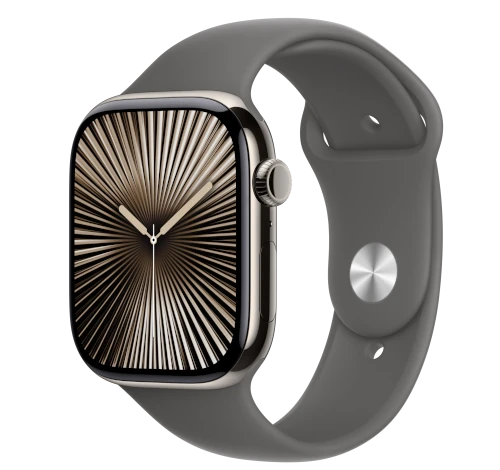 Apple Watch Series 10 46mm Natural Titanium Case w/ Apple OEM Band A3003 GPS Cellular