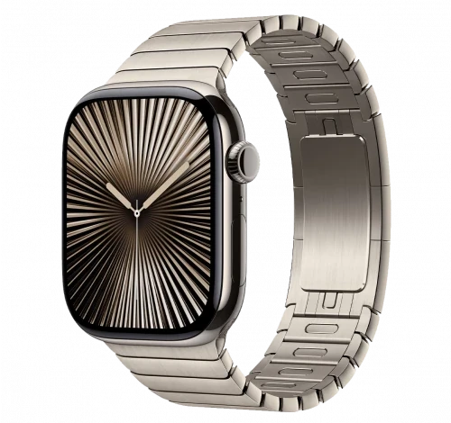 Apple Watch Series 10 46mm Natural Titanium Case w/ Link Bracelet A3003 GPS Cellular