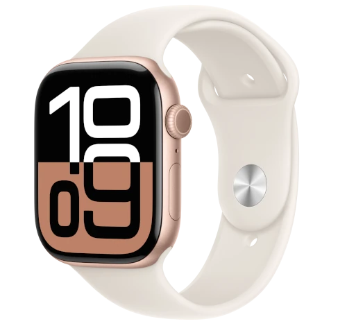 Apple Watch Series 10 46mm Rose Gold Aluminum Case w/ Apple OEM Band A3003 GPS Cellular