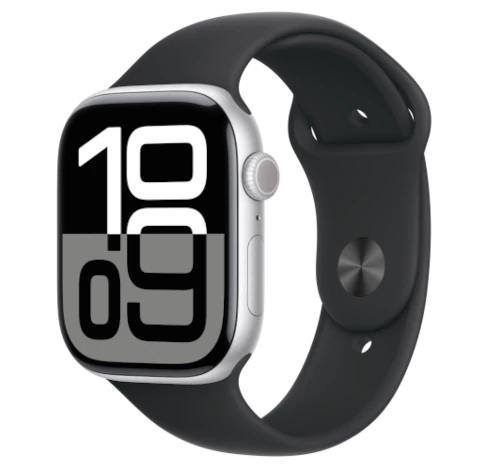 Apple Watch Series 10 46mm Silver Aluminum Case w/ Apple OEM Band A2999 GPS Only