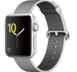 Apple Watch Series 2 42mm Silver Aluminum Pearl Woven Nylon Band MNPK2LL/A