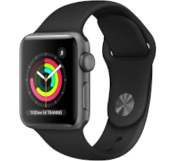 Apple Watch Series 3 38mm Space Gray Aluminum Black Sport Band MQJP2LL/A GPS Cellular