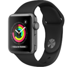 Apple Watch Series 3 38mm Space Gray Aluminum Black Sport Band MQKV2LL/A GPS Only