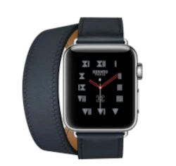Apple Watch Series 3 Hermes 38mm SS Indigo Swift Leather Double Tour MQLK2LL/A GPS Cellular