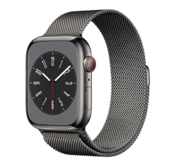 Apple Watch Series 8 45mm Graphite Stainless Steel Case with Apple OEM Band A2774 GPS Cellular