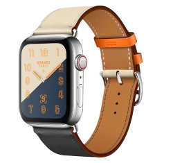 Apple Watch Series 8 Hermes 41mm Silver Stainless Steel Case with Hermes Gourmette Double Tour A2772 GPS Cellular