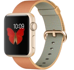 Apple Watch Sport 38mm Gold Aluminum Gold Red Woven Nylon Band MMF52LL/A