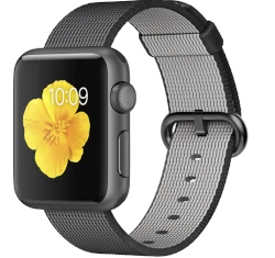 Apple Watch Sport 38mm Space Gray Aluminum Black Woven Nylon Band MMF62LL/A smartwatch