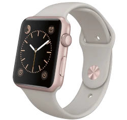 Apple Watch Sport 42mm Rose Gold Aluminum Stone Sport Band MLC62LL/A