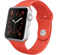 Apple Watch Sport 42mm Silver Aluminum Orange Sport Band MLC42LL/A