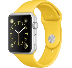 Apple Watch Sport 42mm Silver Aluminum Yellow Sport Band MMFE2LL/A