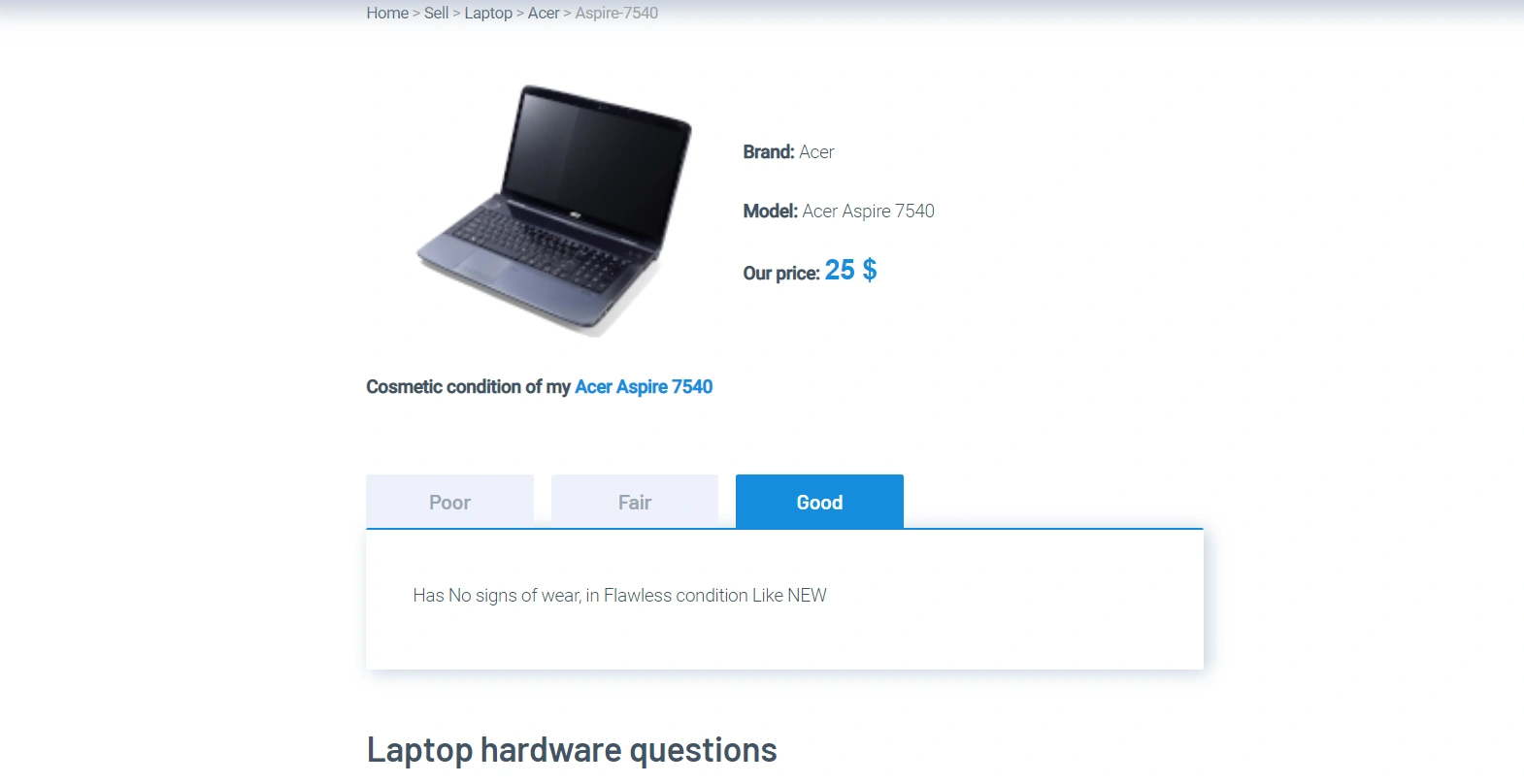 see your laptop estimated cash offer